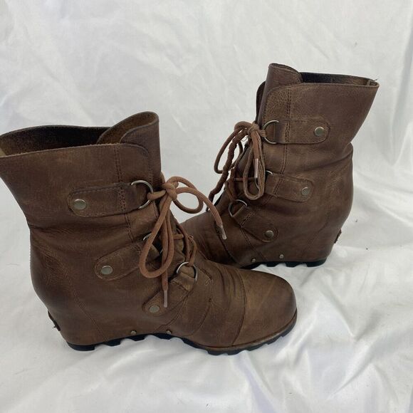 Sorel Joan Of Arctic Wedge II Snow Boots Women's 9 Brown Lace Up NL2305-250 - Picture 6 of 12